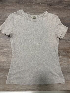 H&M Short Sleeve Tshirt Crewneck Top - Oatmeal / Medium